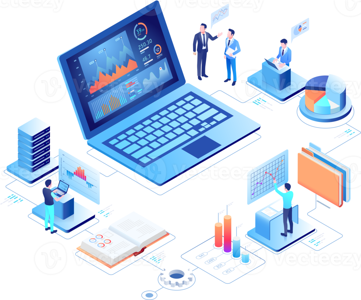 business network isometric png Dev & Infogérance