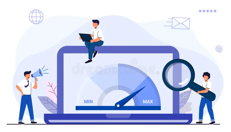 website loading optimization page speed seo flat vector concept illustration time test metering dial slow media content 234374025 Gestion de serveurs Linux & Windows